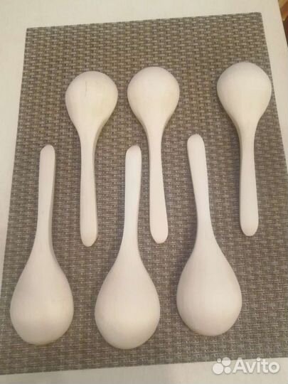 Ложка и матрёшка деревянные некрашеные