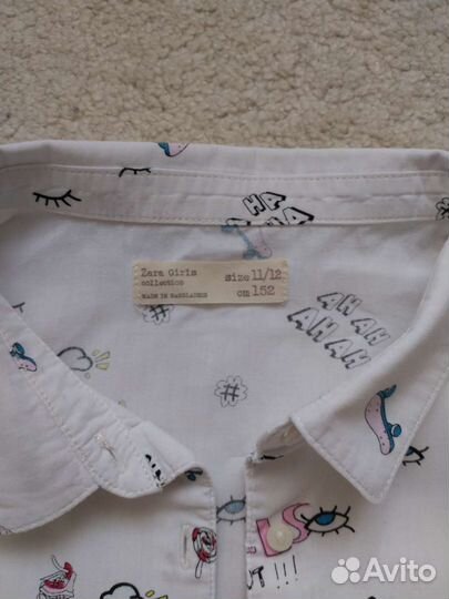 Рубашка Zara для девочки р. 152