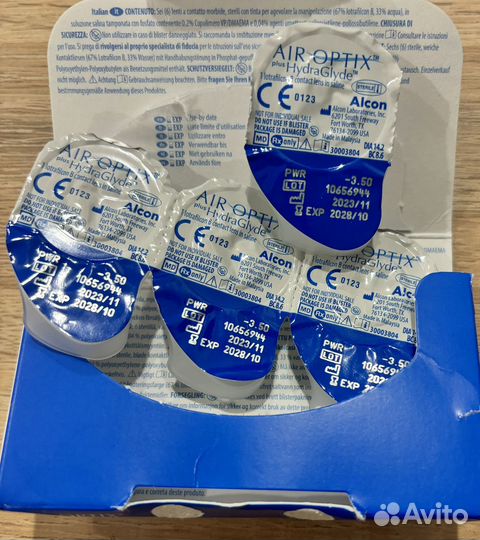 Линзы airoptix hydraglyde -3.5