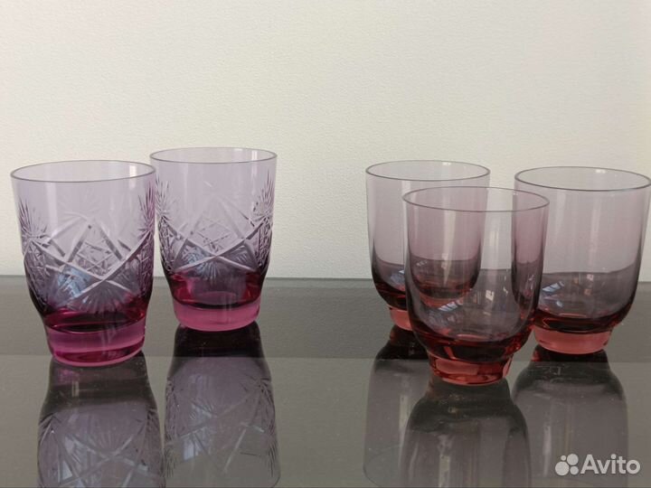 Стопки / рюмки СССР цветное стекло 75 мл