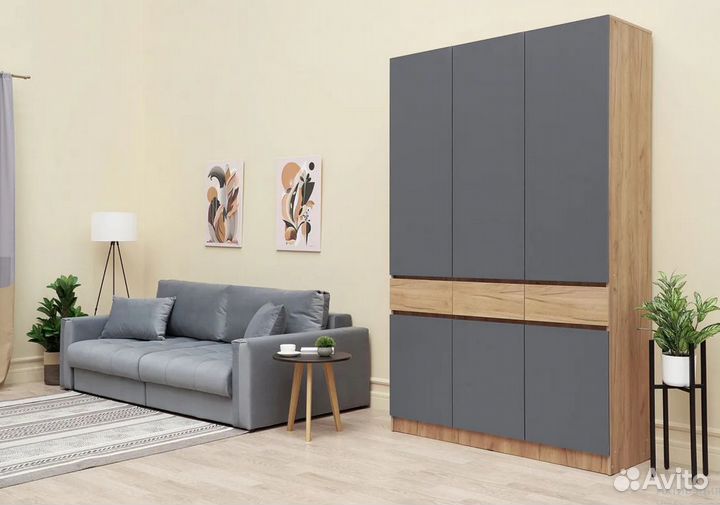 Шкаф распашной серый