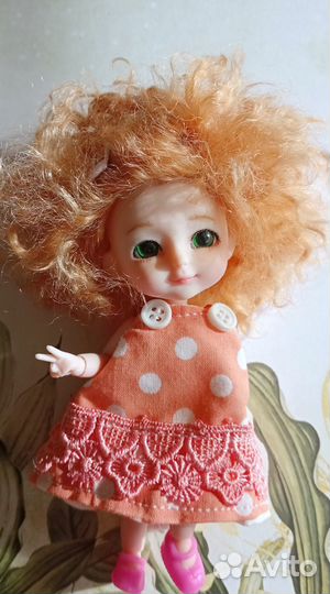 Маленькая кукла баболечка 13 см, ооак