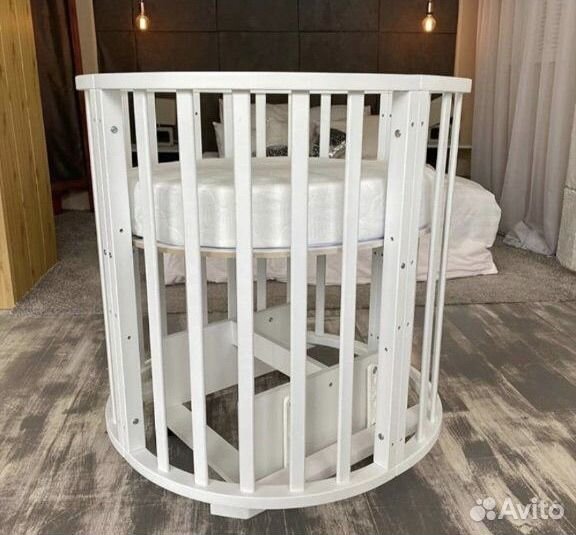 Кроватка круглая с маятником 7в1