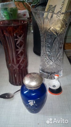 Вазы, кувшин, салатники кобальт рубин СССР