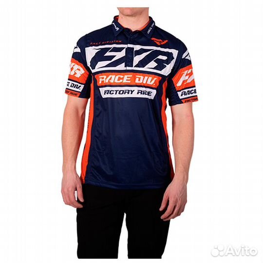 Футболка Поло FXR Race Division Tech Navy/Orange 1
