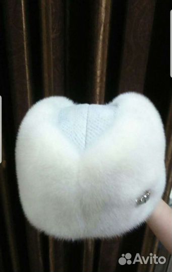 Шапка норковая белая