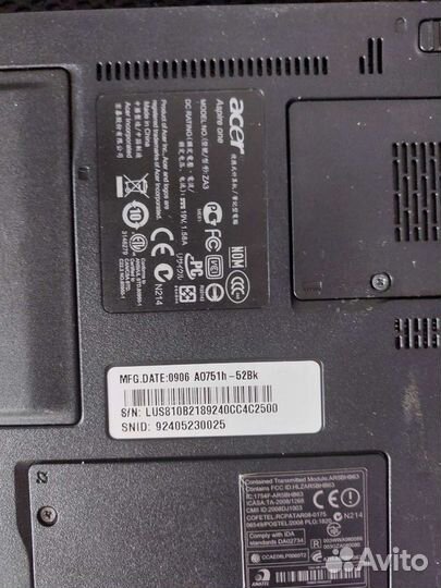 Низ acer aspire one