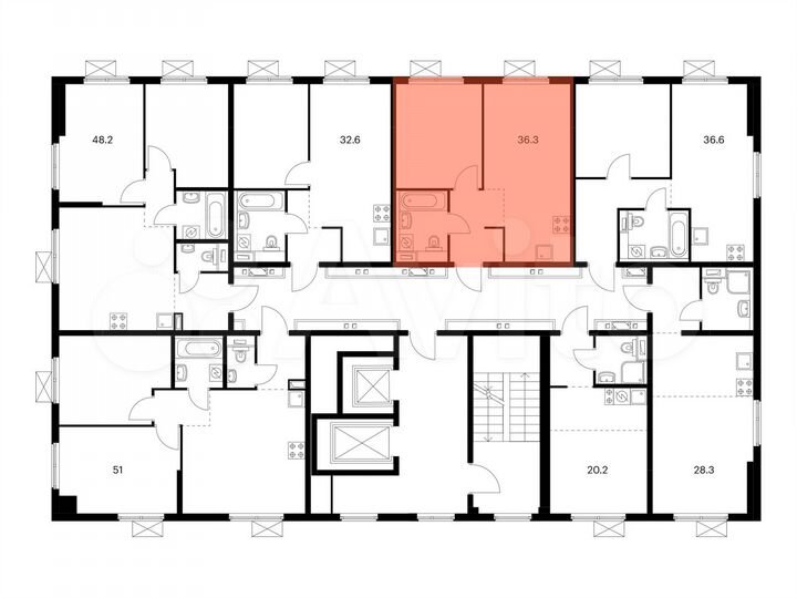 1-к. квартира, 36,3 м², 11/17 эт.