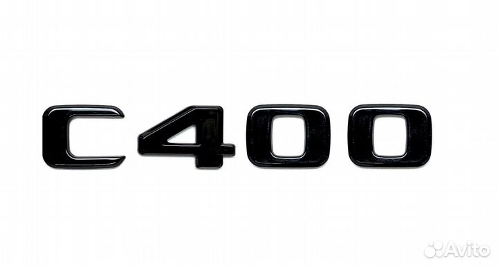 Комплект: шильдик Mercedes C400 + 4matic черный