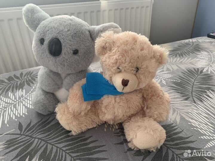 Мягкие игрушки 2 мишки и коала пакетом