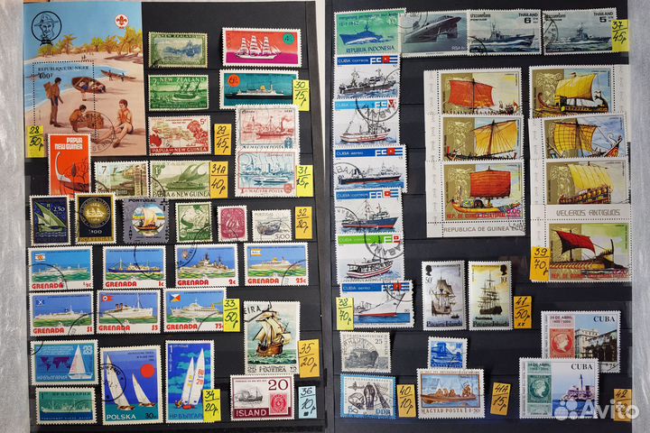 Марки. Корабли. Парусники. Яхты. Флотоводцы