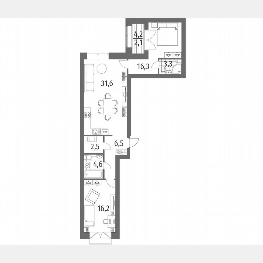 2-к. квартира, 83,1 м², 11/13 эт.