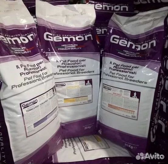 Корм monge 15кг, gemon 20кг в ассортименте
