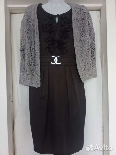 Нарядное платье с кружевной накидкой