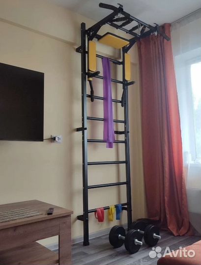 Шведская стенка усиленная Турник брусья пресс 3в1