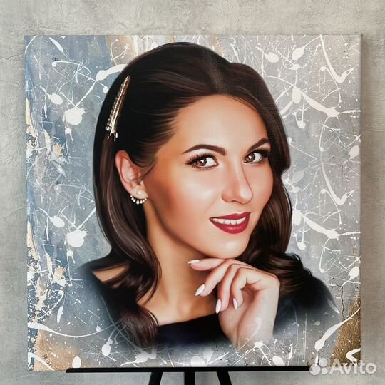 Портрет по фото на холсте