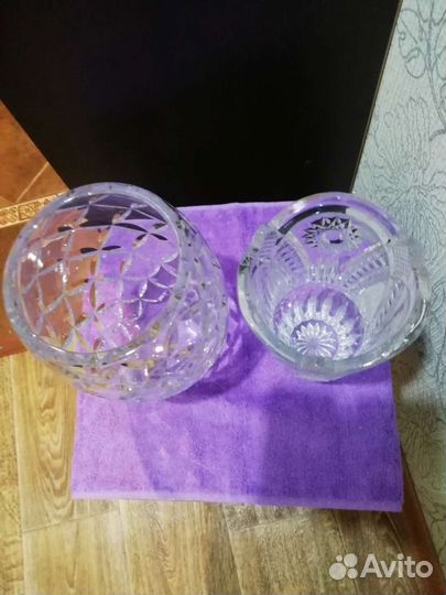 Хрусталь вазы, салатники, ладьи, рюмки