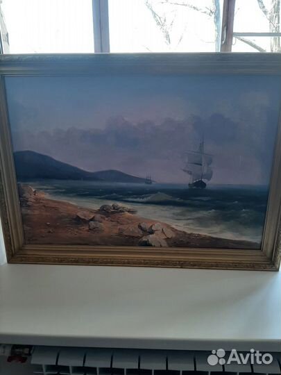 Картина На море маслом на холсте 98 * 70см