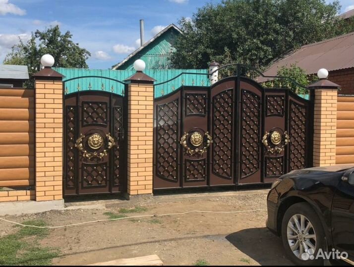 Кованые распашные ворота, откатные автоматические