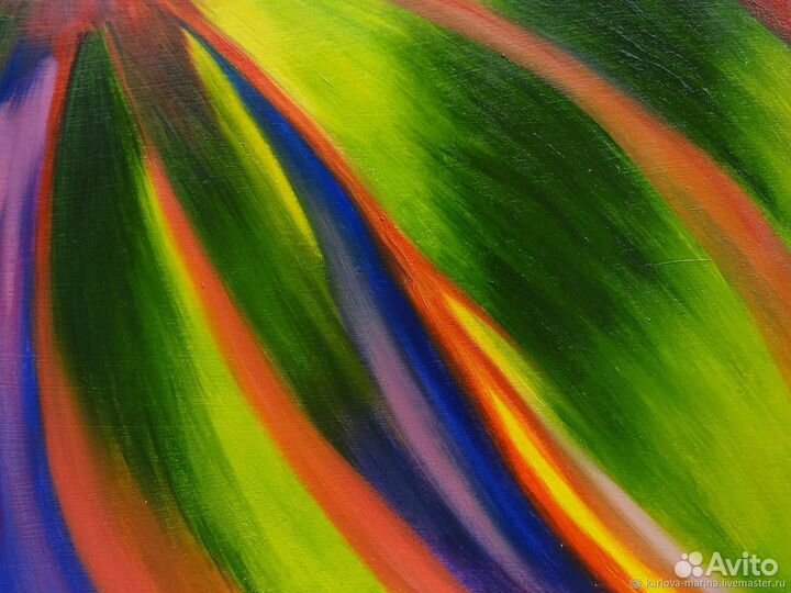Картина маслом цветок,абстракция, яркая картина
