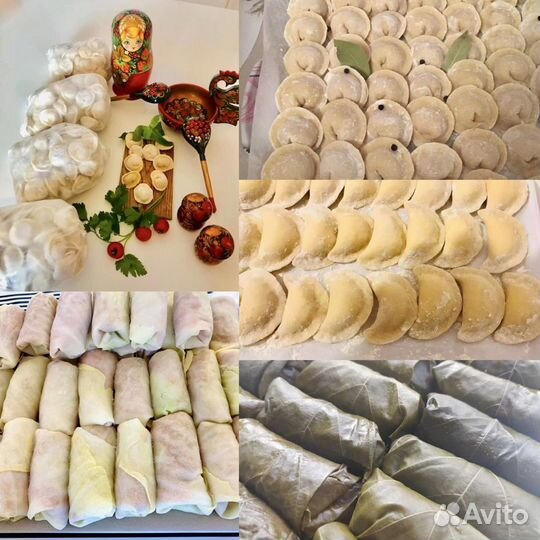 Домашние вареники, пельмени, голубцы, долма