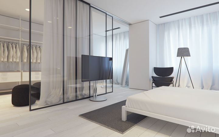 Перегородка - двери купе- зонирование