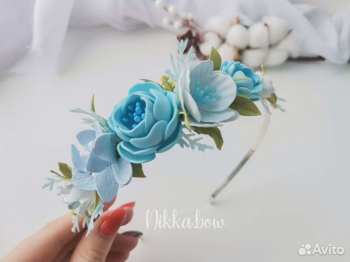 Ободки для девочек из цветов, ручная работа
