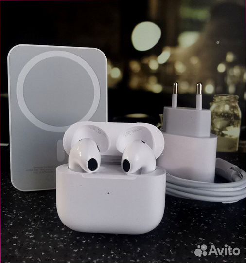Беспроводные наушники Airpods 3+MagSafe+Адаптер