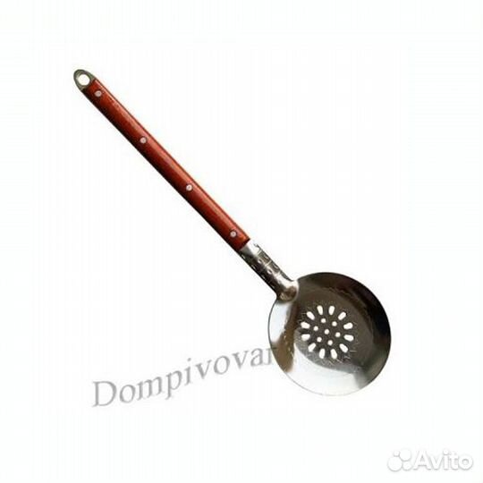 Шумовка с деревянной ручкой 40 см