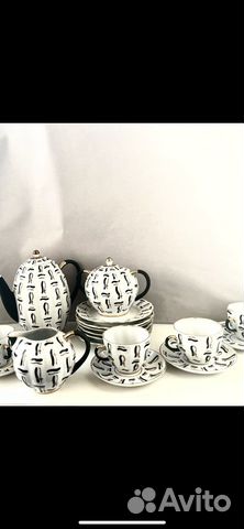 Кофейный сервиз лфз «Вязанки»- 21 предмет. Винтаж