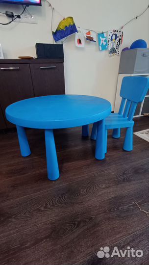 Детский стол и стул IKEA маммут