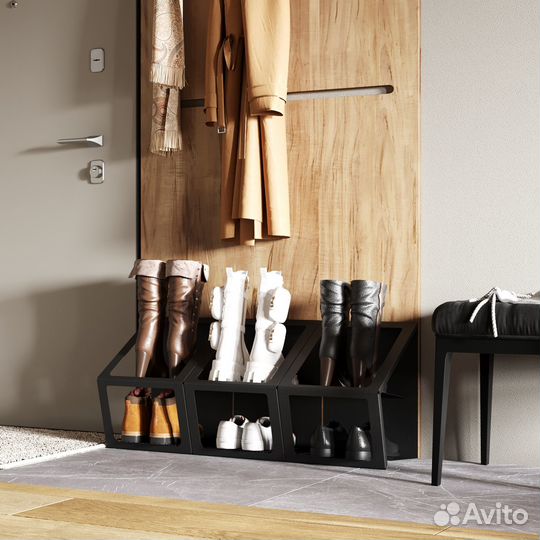Металлическая обувница, 31х39х30см, черная