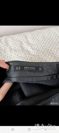 Юбки экокожа zara джинсовые