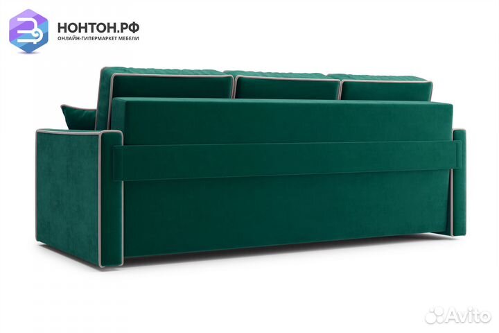 Диван еврокнижка Леон 3-х местный изумрудный