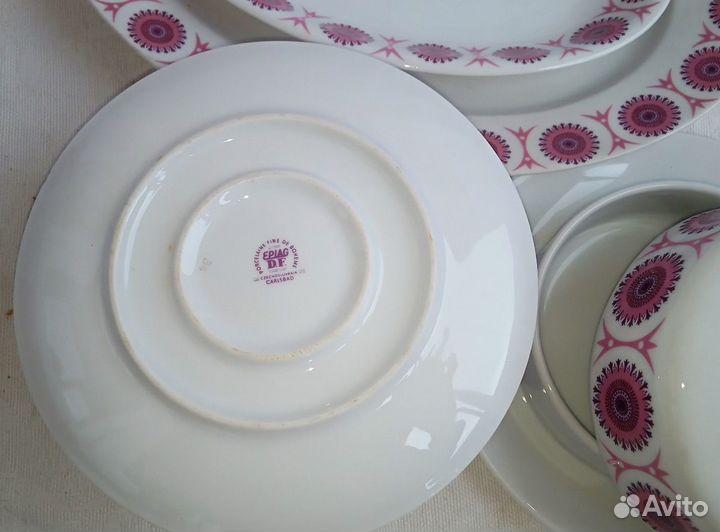Чешский фарфор обеденный сервиз эффектный рисунок