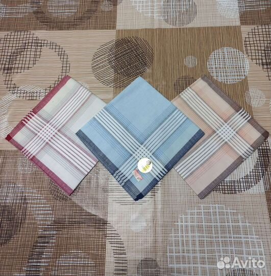 Носовые платки мужские (набор), 12 шт