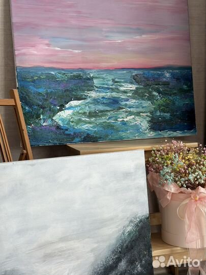 Картина на холсте. Абстрактный пейзаж