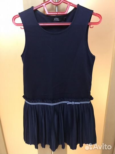 Школьный сарафан 134 синий