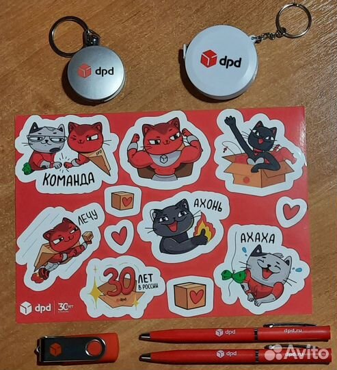 DPD набор флешка стикерпак ручки рулетка брелок