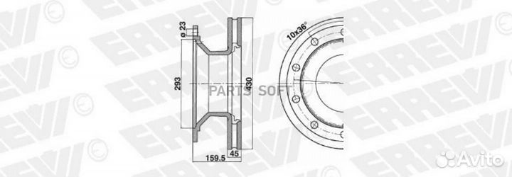 Errevi 713480 ER713480 диск торм 430/290x45/159.5