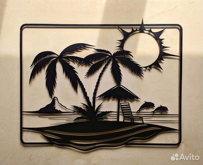 Пейзаж из металла на стену