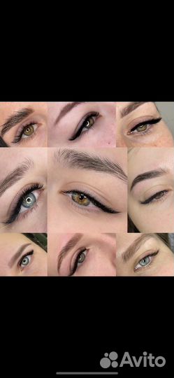 Наращивание ресниц и окрашивание бровей