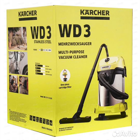 Строительный пылесос Karcher WD 3 S V-17/4/20