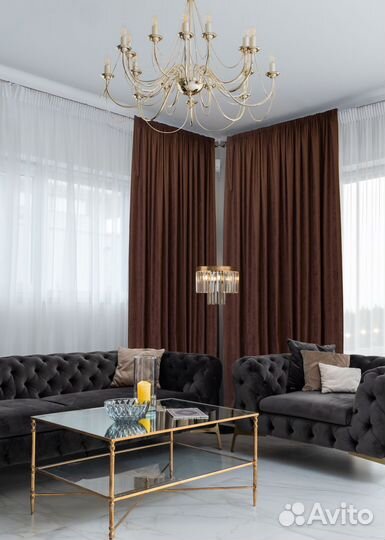 Портьера 280х250см, Коричневый