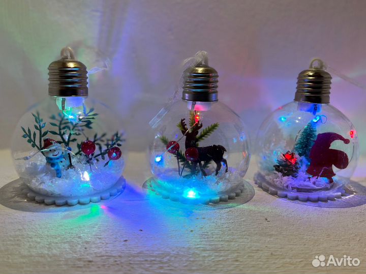 Новогодний светящий шар на елку