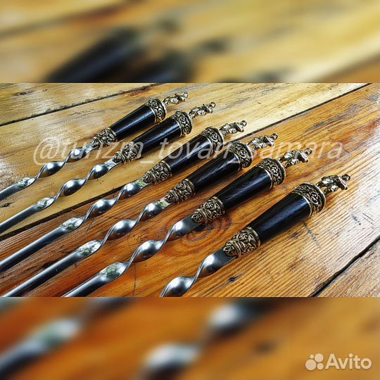 Шампура подарочные с деревянной ручкой 