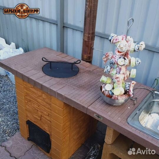 Печь тандыр для зоны барбекю