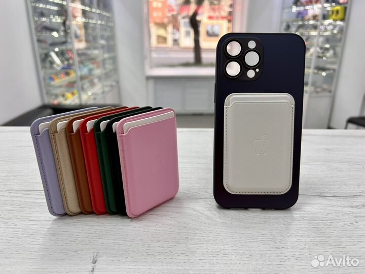 Leather wallet держатель для карт MagSafe