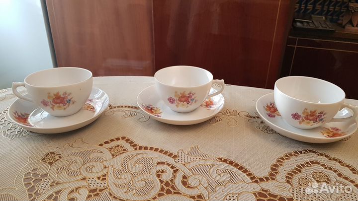 Посуда костяной фарфор царизм 3 предмета