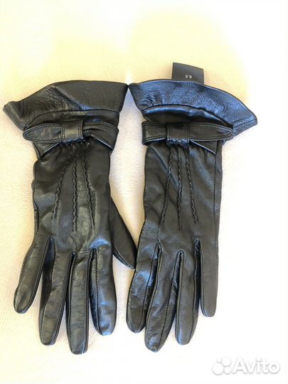 Перчатки женские кожаные новые